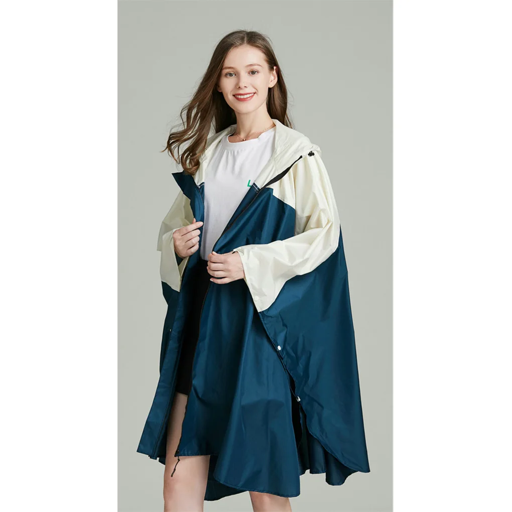 Women Men Rain Coat Front Zipper Rainwear Folding Raincoat Cloak Jacket