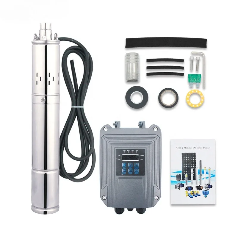

solar pump 1hp with controller for deep well 120 meters head power water