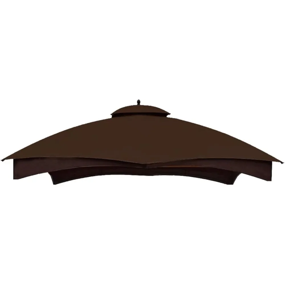 Replacement Canopy Top Double Tier Gazebo Roof Cover for Lowe's Allen Roth  10x12 Gazebo  for #GF-12S004B-1 (Brown)