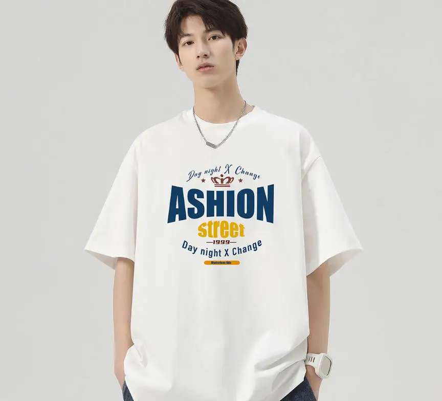 

Летняя мода 2025 года, футболка Ashion Street из 100% хлопка, мужская и женская модная повседневная уличная футболка с принтом