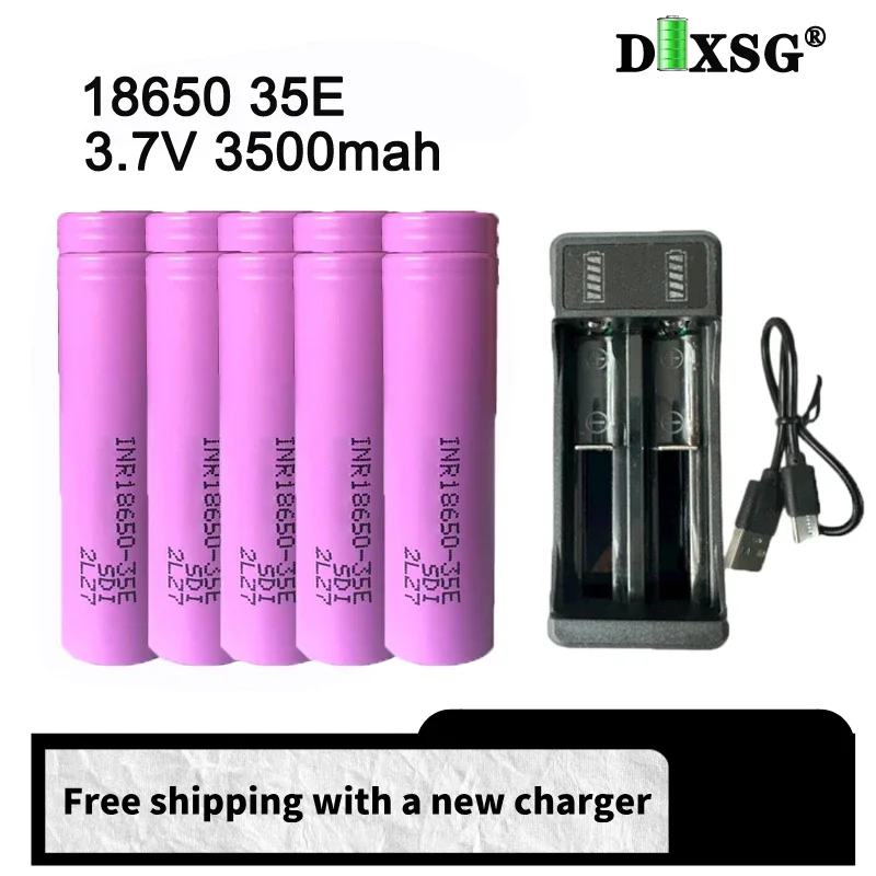 Free Shipping 100% Original for 18650 3500mAh 25A Discharge INR18650 35E 3500mAh Li-ion 3.7v Rechargable batteries 18650 Battery