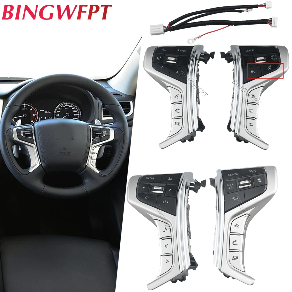 

High Quality For Mitsubishi PAJERO SPORT 2015-2022 Outlander Delica L200 Bluetooth Phone Cruise Control Steering Wheel Switch