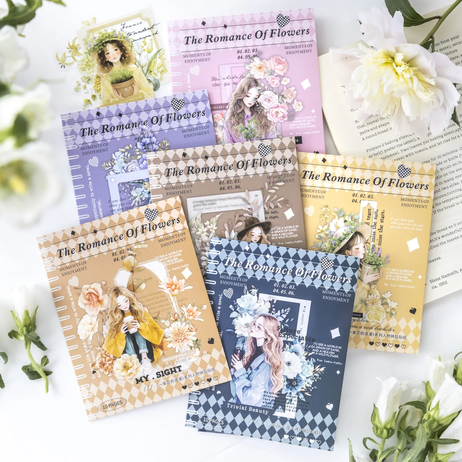 10 Teile/satz PET Aufkleber Blumenmädchen Serie Charakter Frühling Hintergrund Aufkleber Romantische Große Tagebuch Dekoration Aufkleber Pack