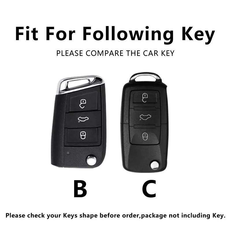 Schlüsseletui aus Zinklegierung für VW Volkswagen Polo Golf 7 Passat Tiguan MK2 Käfer Ateca Caddy T5 Flip Folding Cover Fob Autozubehör – Detail 1