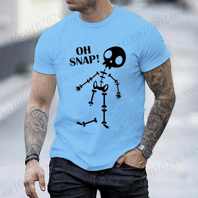 Oh Snap Broken Leg Injury Broken Bones Hospital Skeleton T-Shirt Men T Shirt Summer Tops Women Tshirts O-neck Short-Sleeve Tees