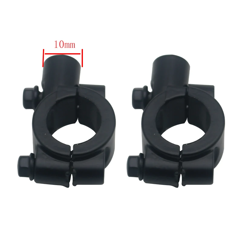 2 stücke 22mm Lenker 10mm 8mm Gewinde Universal Motorrad Spiegel Halterung Clamp Rückspiegel Halter Adapter Schwarz klemme Basis