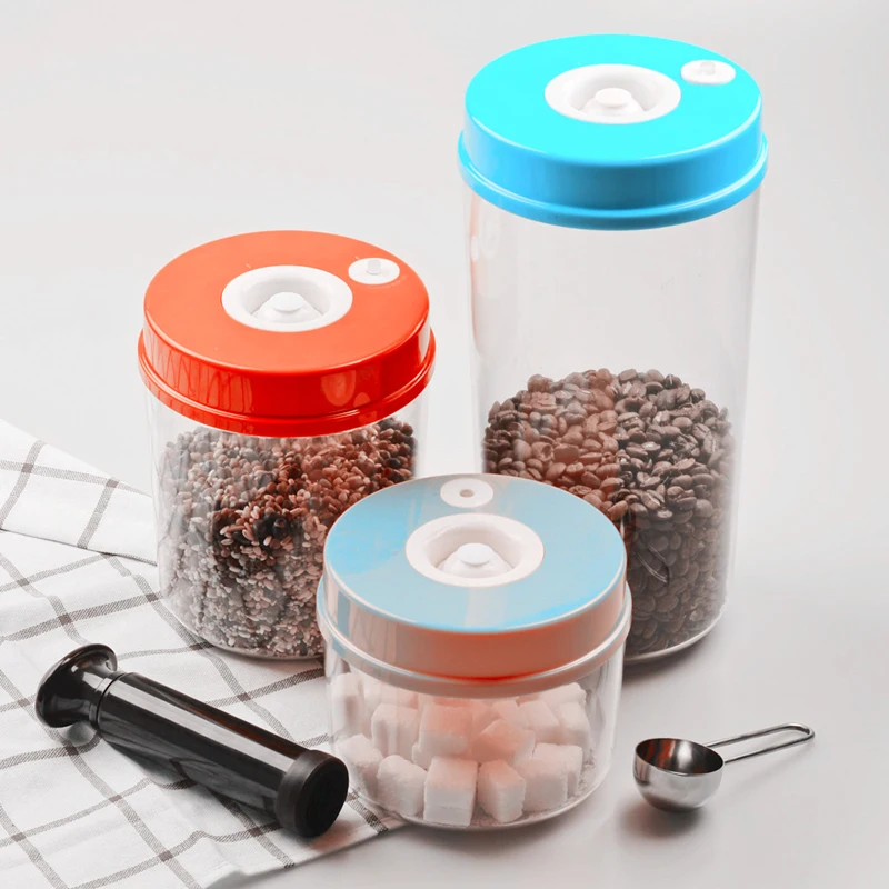 

Vacuum Food Container Sealer Plastic Storage Refrigerator Organizer Kitchen Accessories Candy Coffe Bean Box