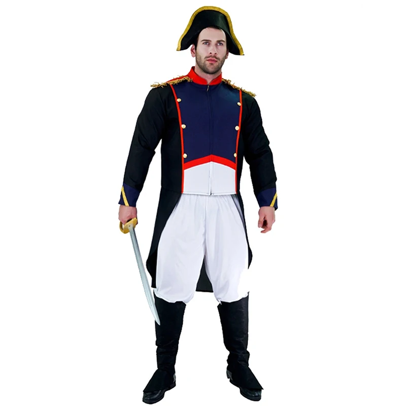 

Adult French General Clothing Emperor Carnival Halloween Dress Up Cosplay Man Costume