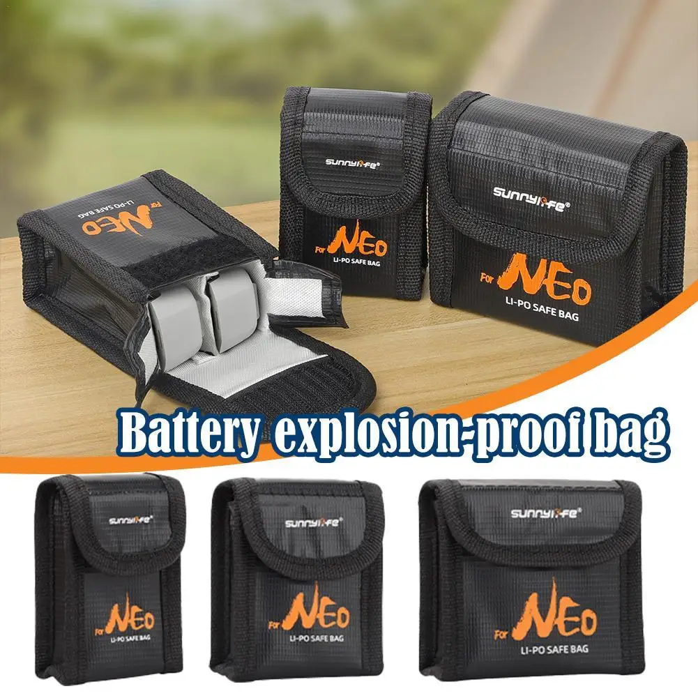 Battery Explosion-proof Bag For DJI Neo Fireproof Sealed Lithium Battery Safety Storage Bag Drone Battery Flame Retardant Bag