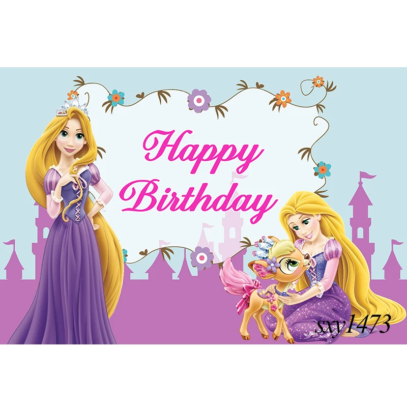 خلفيات للأميرة رابونزيل متشابكة من Disney للبنات خلفيات مخصصة لحفلات أعياد الميلاد وكعك استحمام للأطفال وخلفيات للتصوير
