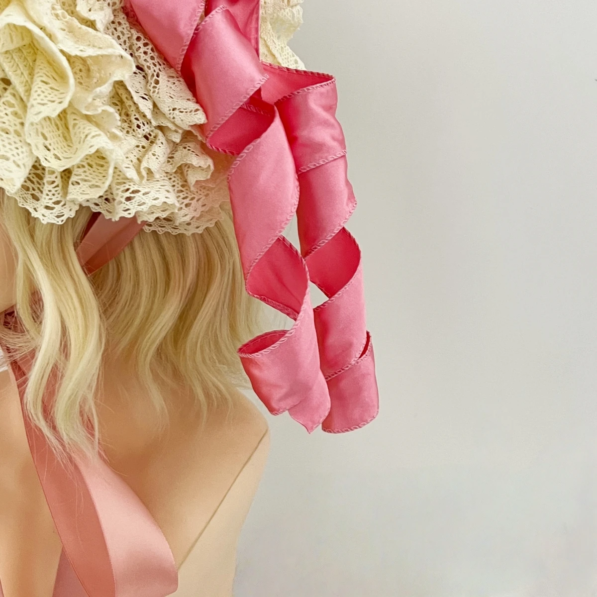 Handgefertigter Damen-Viktorianischer Hochzeits- und Teeparty-Hut im 1800er-Stil, Lolita-Hut mit Vintage-Blumen, Strand-Sonnenhut, Strohgeflecht-Hüte – Detail 8