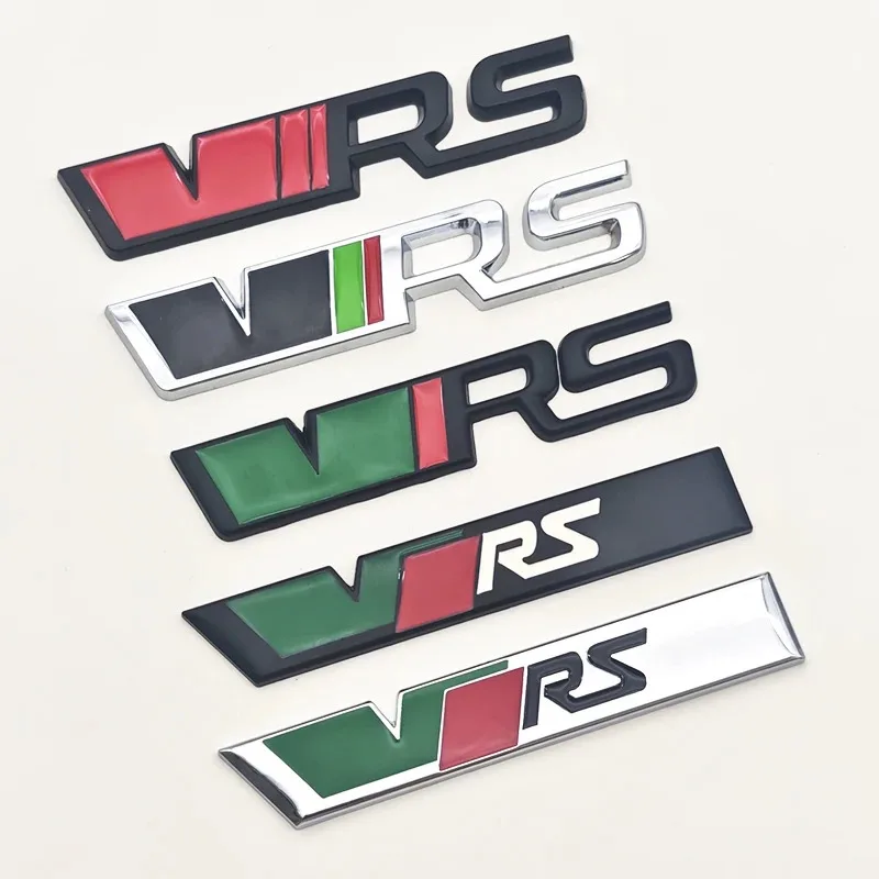 ثلاثية الأبعاد معدن RS شعار VRS سيارة الجبهة شواء شعار الخلفي الجذع شارة لسكودا VRS اوكتافيا 1 2 3 السريع كودياق كاروك فابيا Kamiq رائع