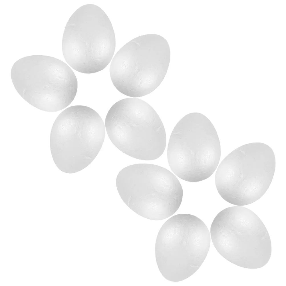 

10pcs Solid Foam Eggs White DIY Craft Easter Decorations Lightweight Smooth Simulation naments Blank Art Supplies