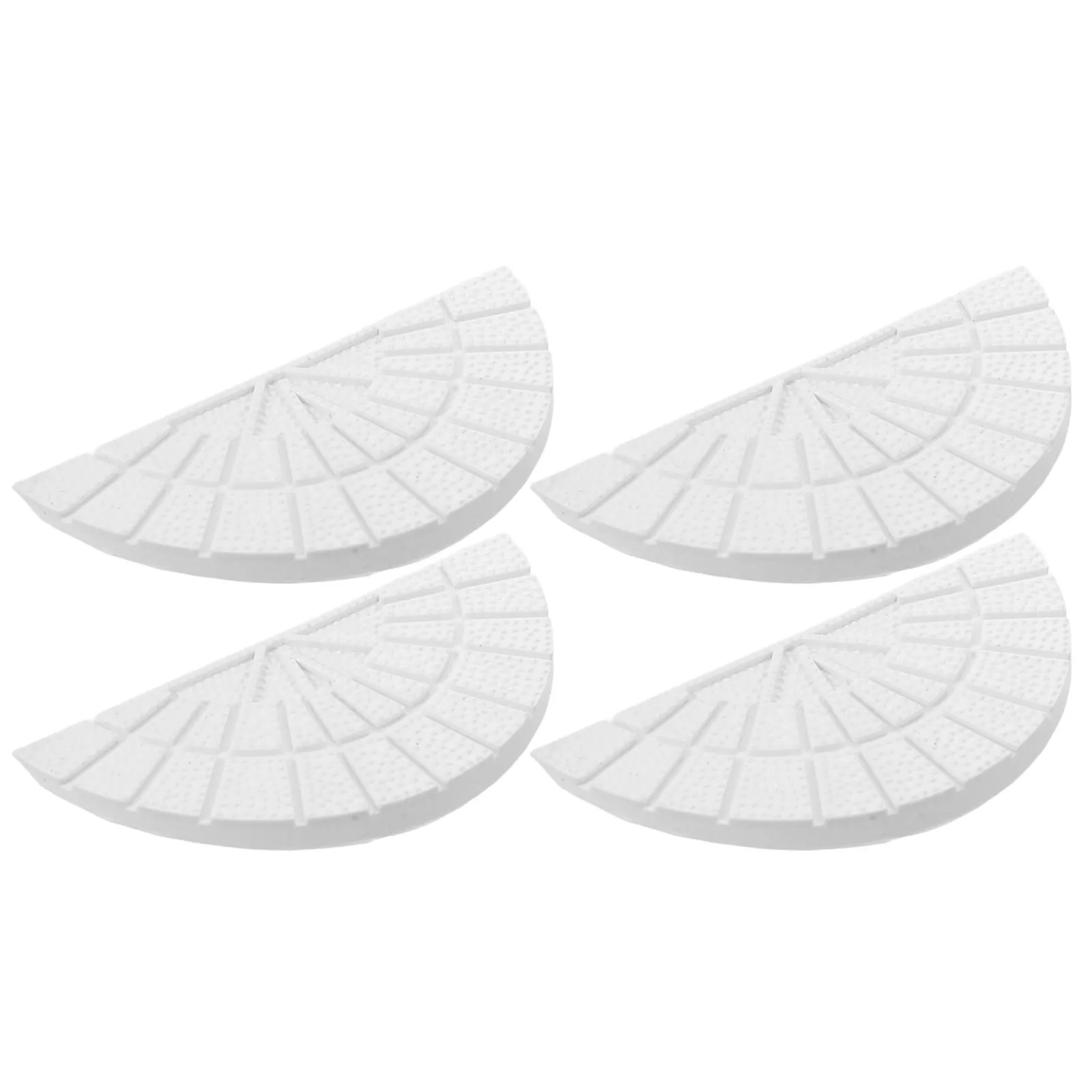 4Pairs Shoe Heel Repair Pads 5Mm Thick Semicircle White Rubber Sole Pads Nonslip Non Skid Shoe Heel Protector for Daily