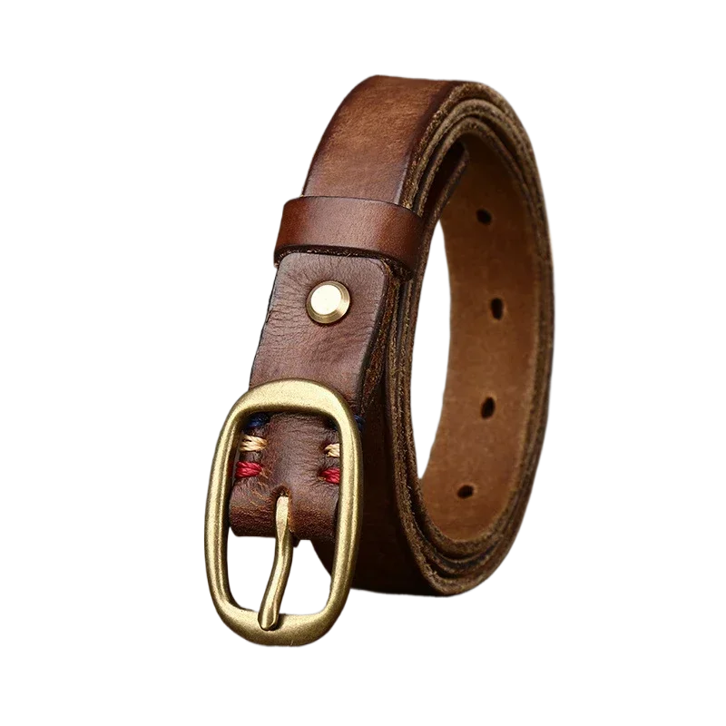 DistMurcia-Ceinture en cuir de vachette véritable pour femme, sangle initiée, ceinture réglable pour femme, haute qualité, structure en cuivre, 2.3cm