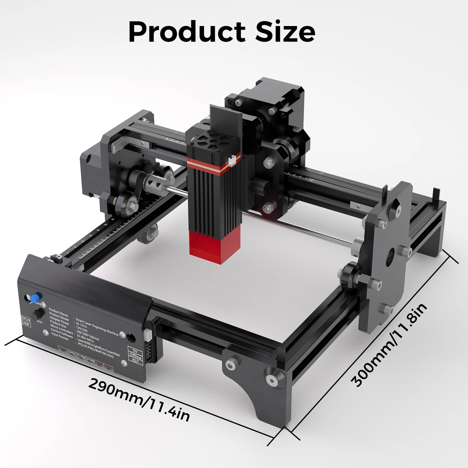 LUNYEE 1313 2.5W Mini Portable Laser Engraver DIY Laser Cut Engraving Machine Engrave Logo Wood Painted Acrylic Glass Leather