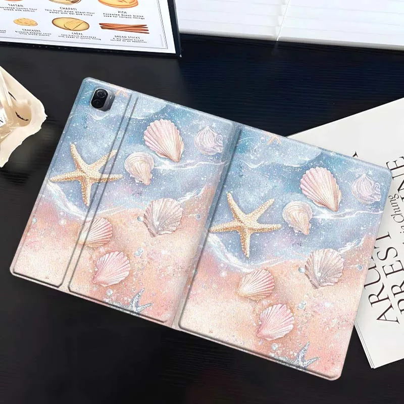 حافظة فني على شكل صدف نجم البحر لهاتف Xiaomi Redmi Mi Pad 8 7 6 5 4 2 SE K 12.4 11.2 12.1 11 8.8 Pro Max Ultra Inch Tablet