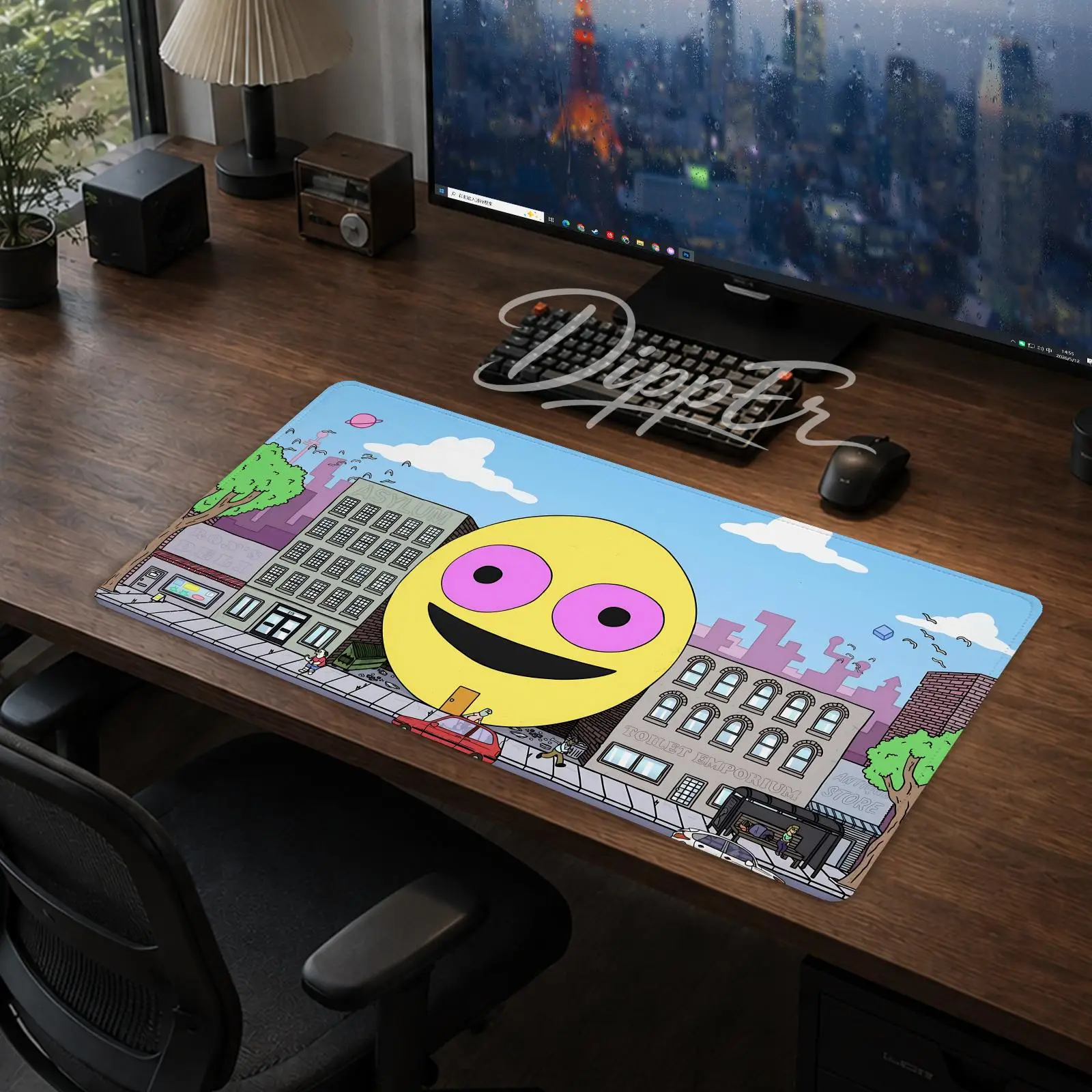 A-Smiling Friends Mouse Pad Office Large Desk Mat Gaming Mousepad Rubber Bottom Non-Slip Cushion 900X400