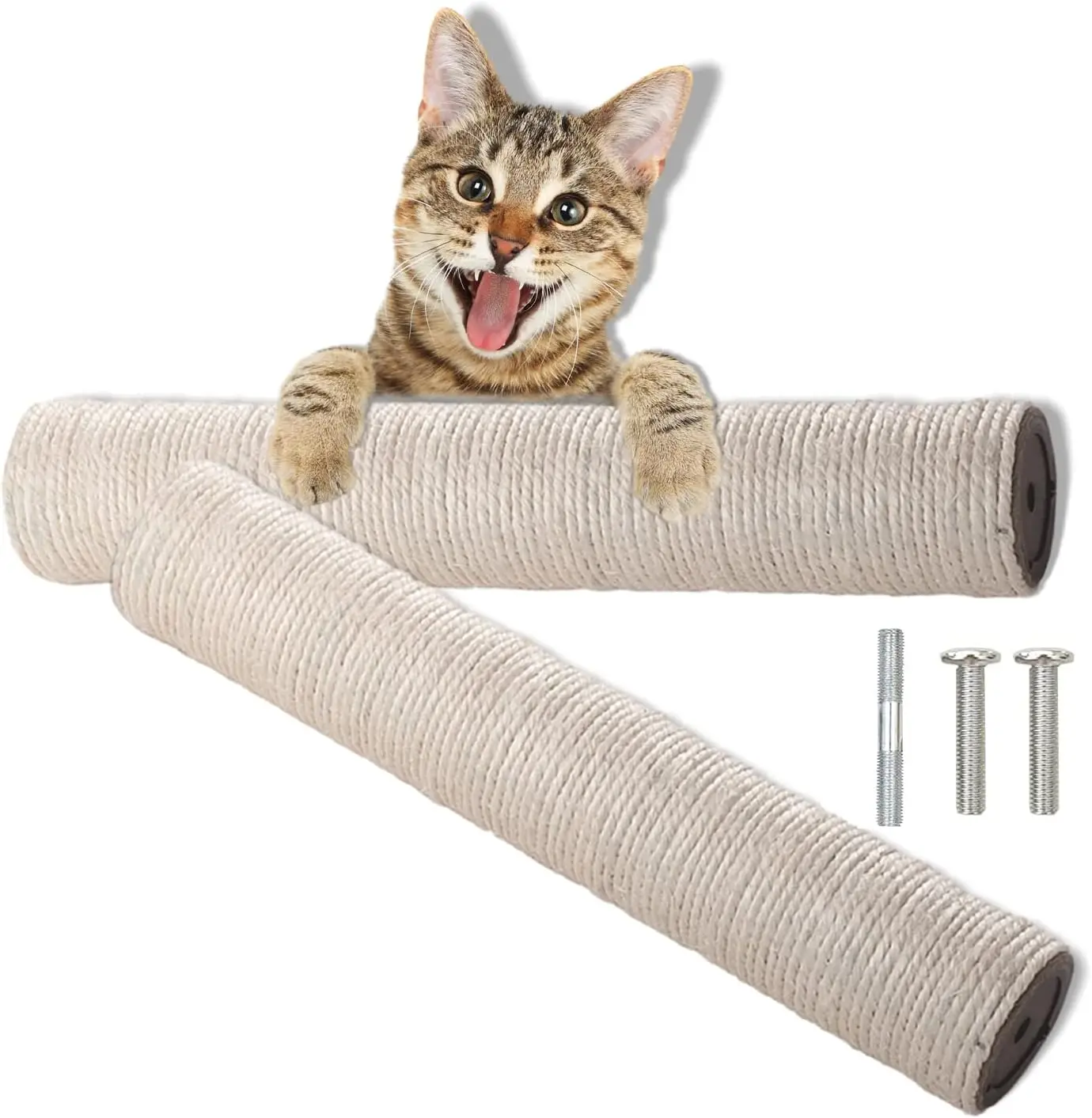 

Cat Scratching Post Replacement 2 Pack Cat Tree Refill Pole with M8 Screw Sisal Scratch Post Replacement Parts and Exten