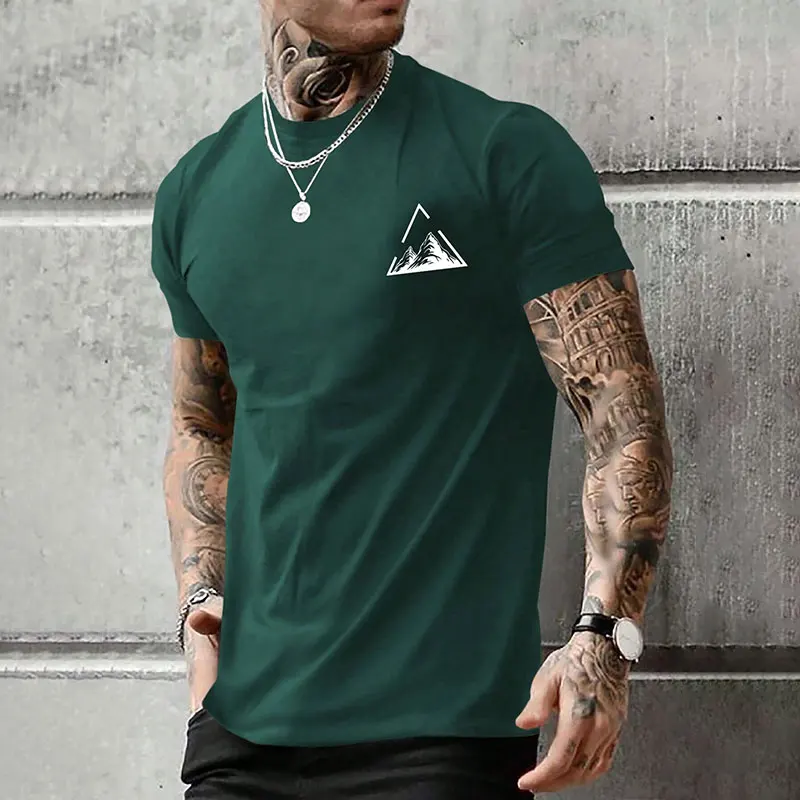 New Men's Street Temperament Short-sleeved Quick-drying Breathable Sportswear Men's Large Size Outdoor Mountaineering Sports Top