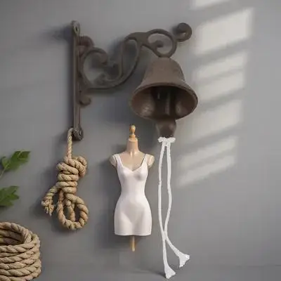 

1 шт. Чугунный дверной звонок в ретро-стиле, настенный, с ручным приводом, для кофейни, дома, сада, декор, винтажный, из чугуна