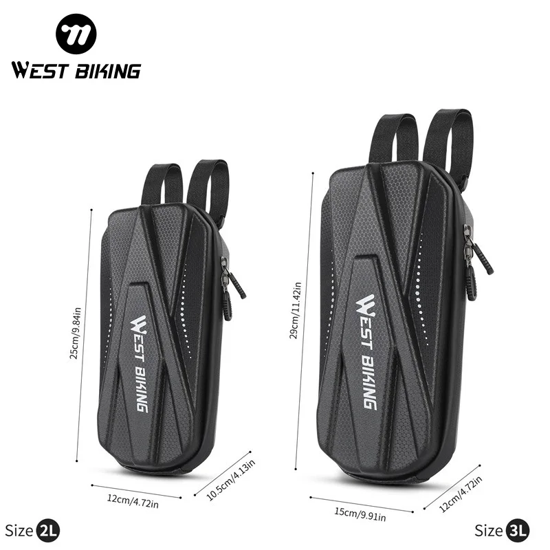 

WEST BIKING Bike Bag 2L/3L Elecrtirc Scooter Front Bag Hard Shell Waterproof Bicycle Bag Cycling Handlebar Hanging Bags