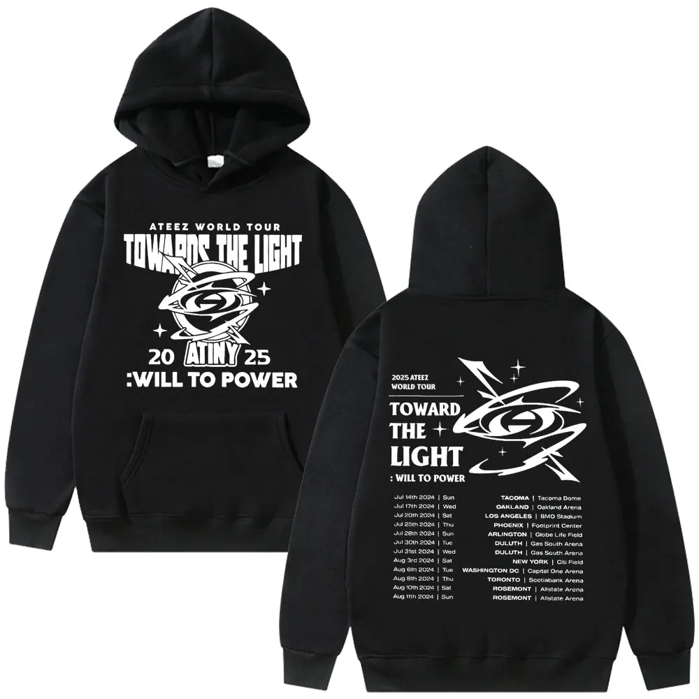 

Famous Korean Kpop ATEEZ Towards The Light Will To Power 2025 World Tour Graphic Hoodie Men Women Fashion Oversized Sweatshirt