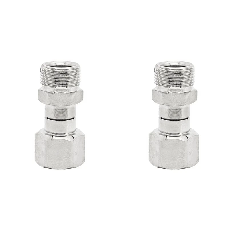 UISN 2X Stainless Steel High-Pressure Washer Rotary Joint, 360-Degree Rotating Anti-Tangling Connector, Suitable For M22. B