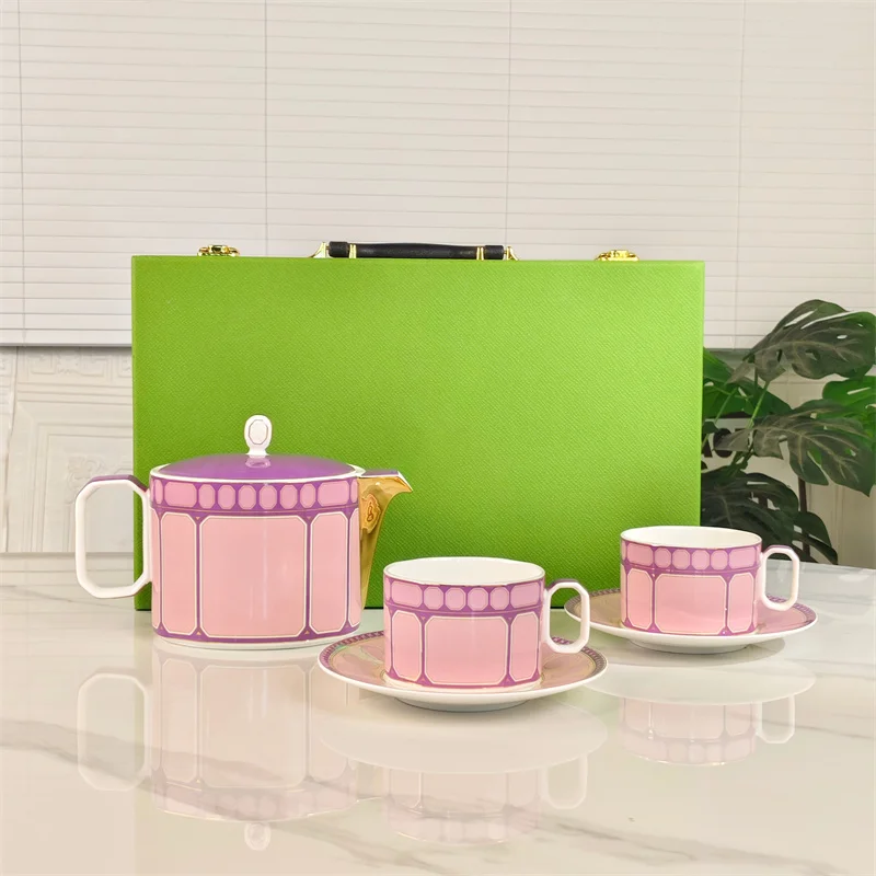 

Light Luxury Swan Series Home Bone china Coffee Cup and Saucer Teapot Set European Ceramic Tea Set High end Gift Box