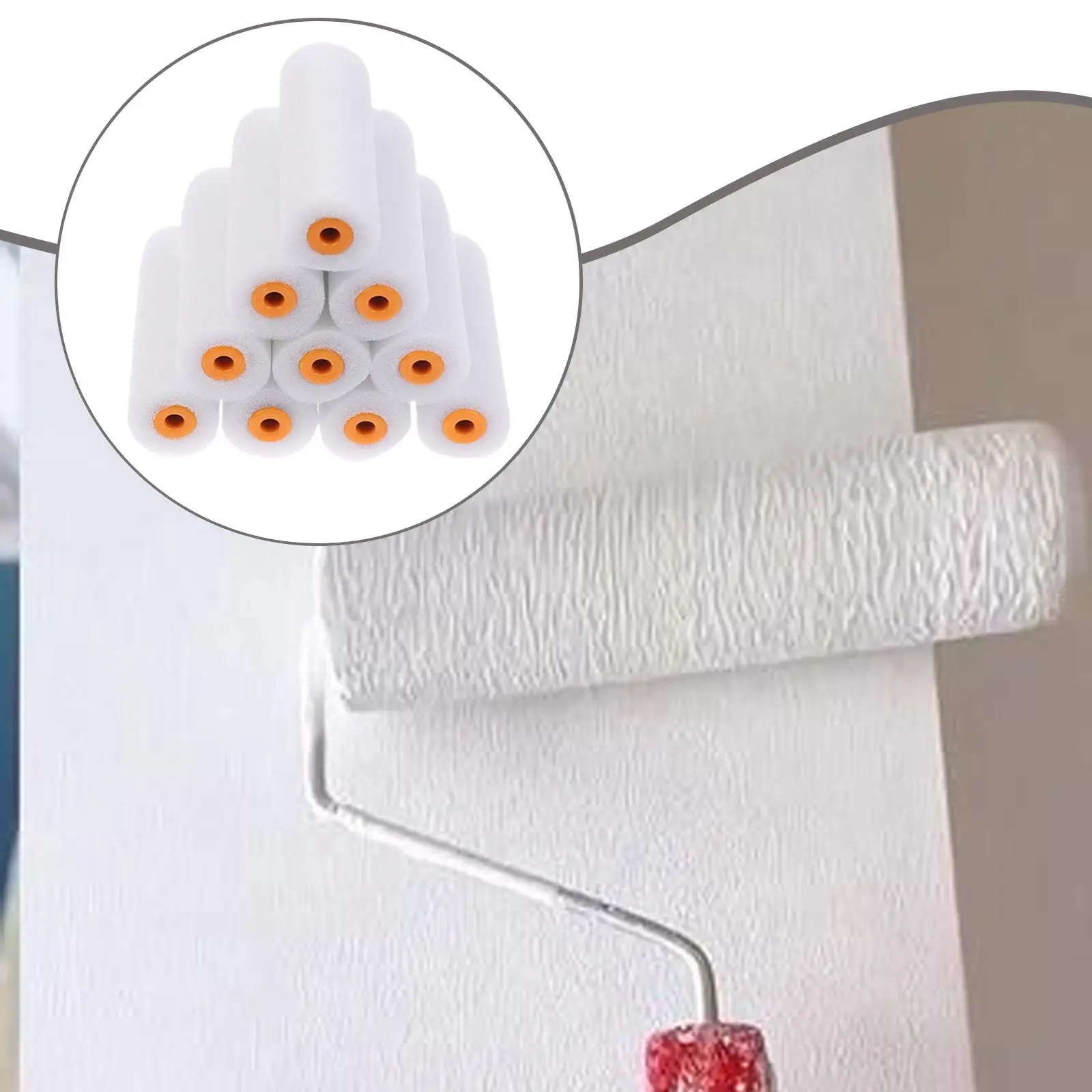 

10-х шт., мини-валики для краски, губчатые ролики, портативные компактные для дома, шкафы для рисования