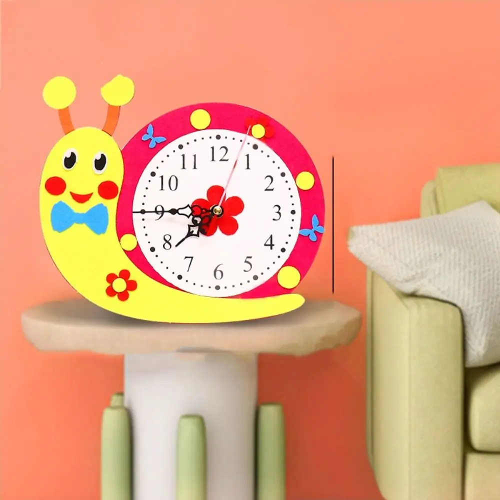 Nonwoven Fabric Cognition Clocks Toys DIY Puzzle Hour Minute Second DIY Clock Toys Cartoon Clock Time Teaching Aid Baby DIY Toys