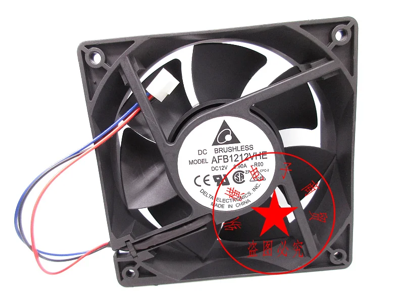 

Delta Electronics AFB1212VHE R00 DC 12V 0.90A 120x120x38mm 3-Wire Server Cooling Fan