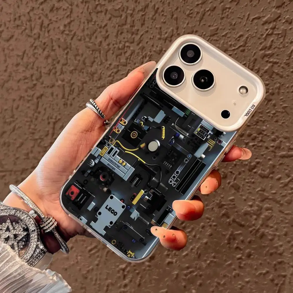 Etui na telefon z motywem płyty drukowanej do iPhone'a 17 16 15 14 13 12 11 Pro/ Max/Plus, odporne na wstrząsy, tylna obudowa, ochrona przed odciskami palców