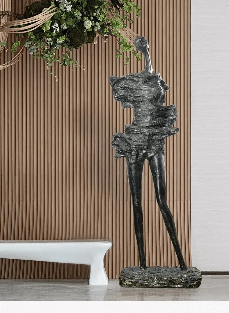 CX Abstract figure sculpture ornament large fiberglass floor installation artwork
