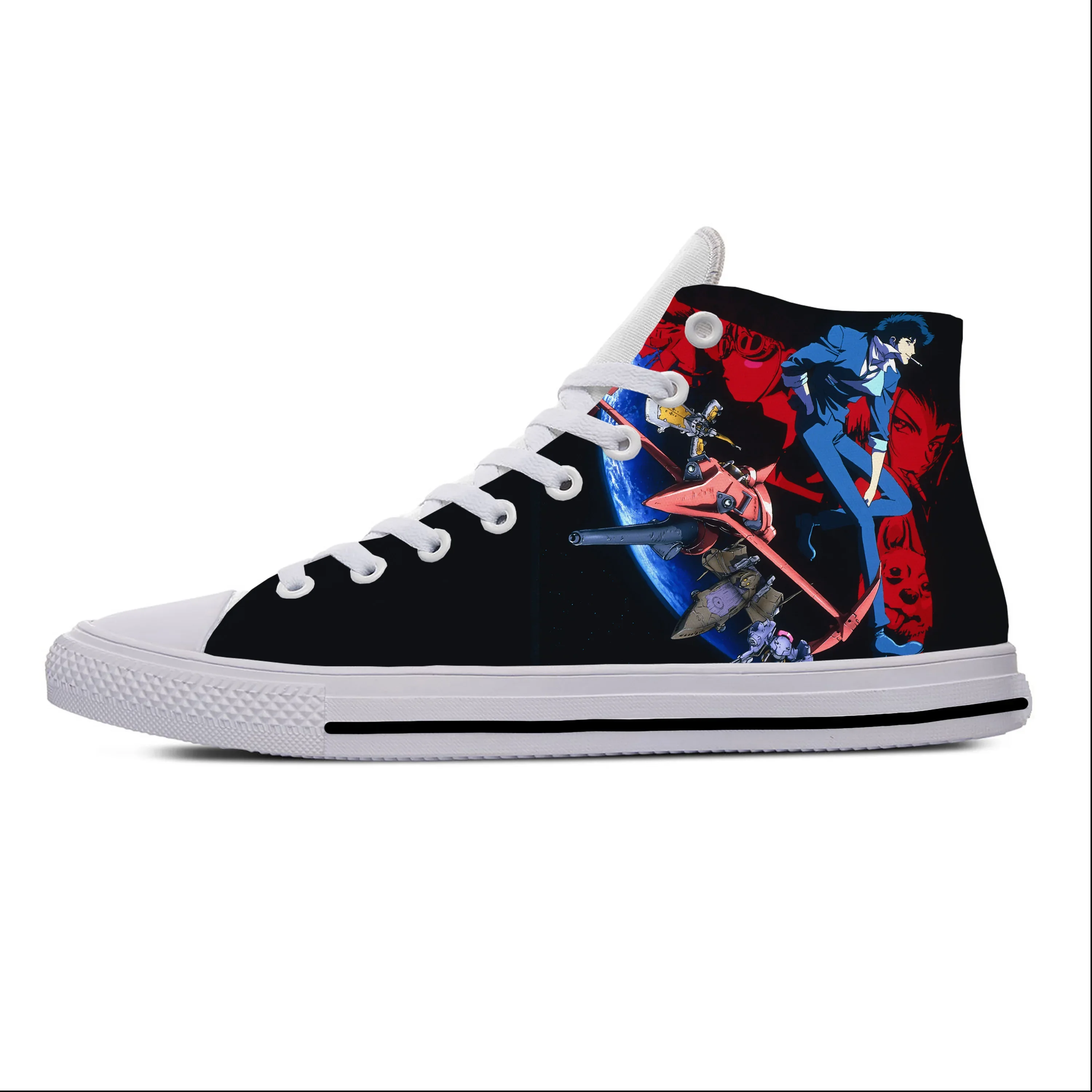 Anime Manga Cartoon Cowboy Bebop Space Spike Cool Casual Cloth Shoes High Top Lightweight Breathable 3D Print Men Women Sneakers