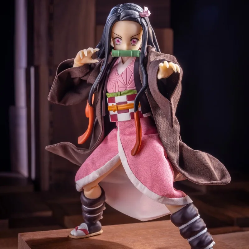 1/12 escala bonito kamado nezuko cardigan robe quimono saia role play uniforme para 6 ''feminino soldado shf figura de ação modelo