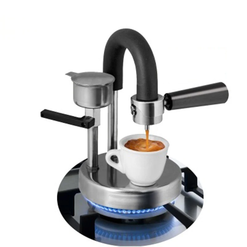 Italian Handmade Coffee Machine Portable Mini Espresso Coffee Pot Can Be Heated By G as Stove For Outdoor Home Office