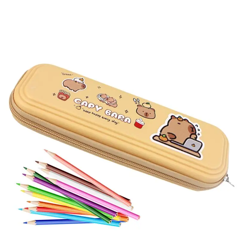 

Large Capacity Capybara Pencil Case Wide Opening Pencil Storage Bag Creative Bear Multi-functional Stationery Storage Pouch