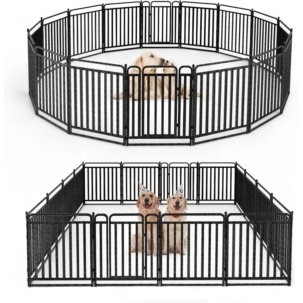 

Durable Dog ence 40" Height 16 Panels Thickened Dog Playpen with Portable Handle & Strap, Easy to Install – Stylish Curved Panel