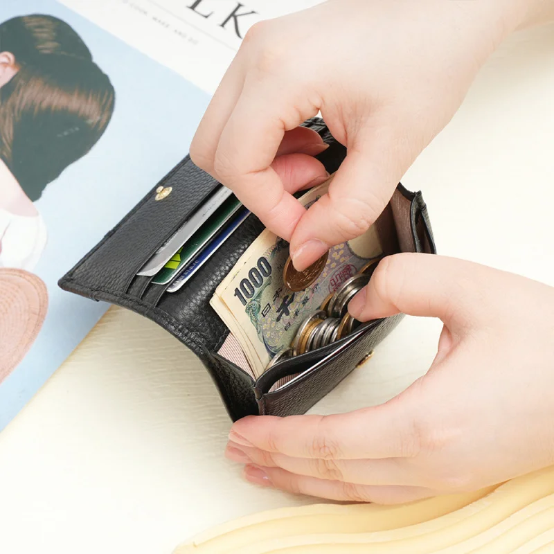 Multi-Function Card Holder genuine leather business card case fashion Korean style cowhide creative organizer coin purse