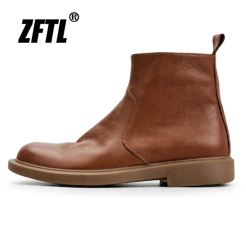 

ZFTL Men‘s Chelsea Boots Ankle Boots Business Boots High Top Short Boots Vintage Men's Boots Soft Sole Thick Soled 2023