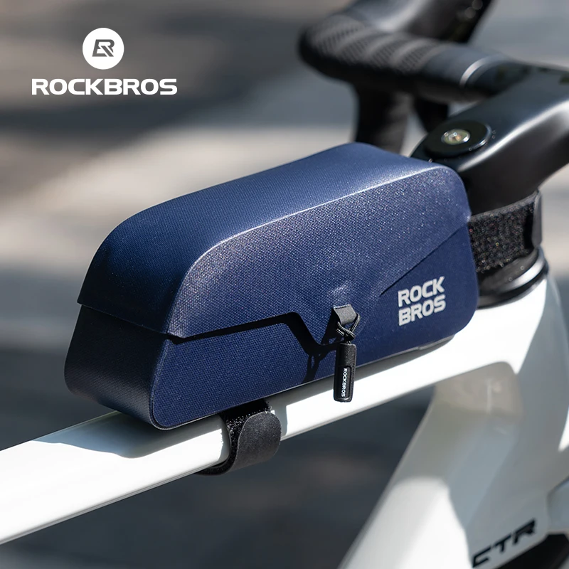 ROCKBROS Bicycle Tube Bag Magnetic Cover Hard Shell Rainproof Bag Anti Shake Steady Bag Top Tube Bike Frame Bag Bike Accessories