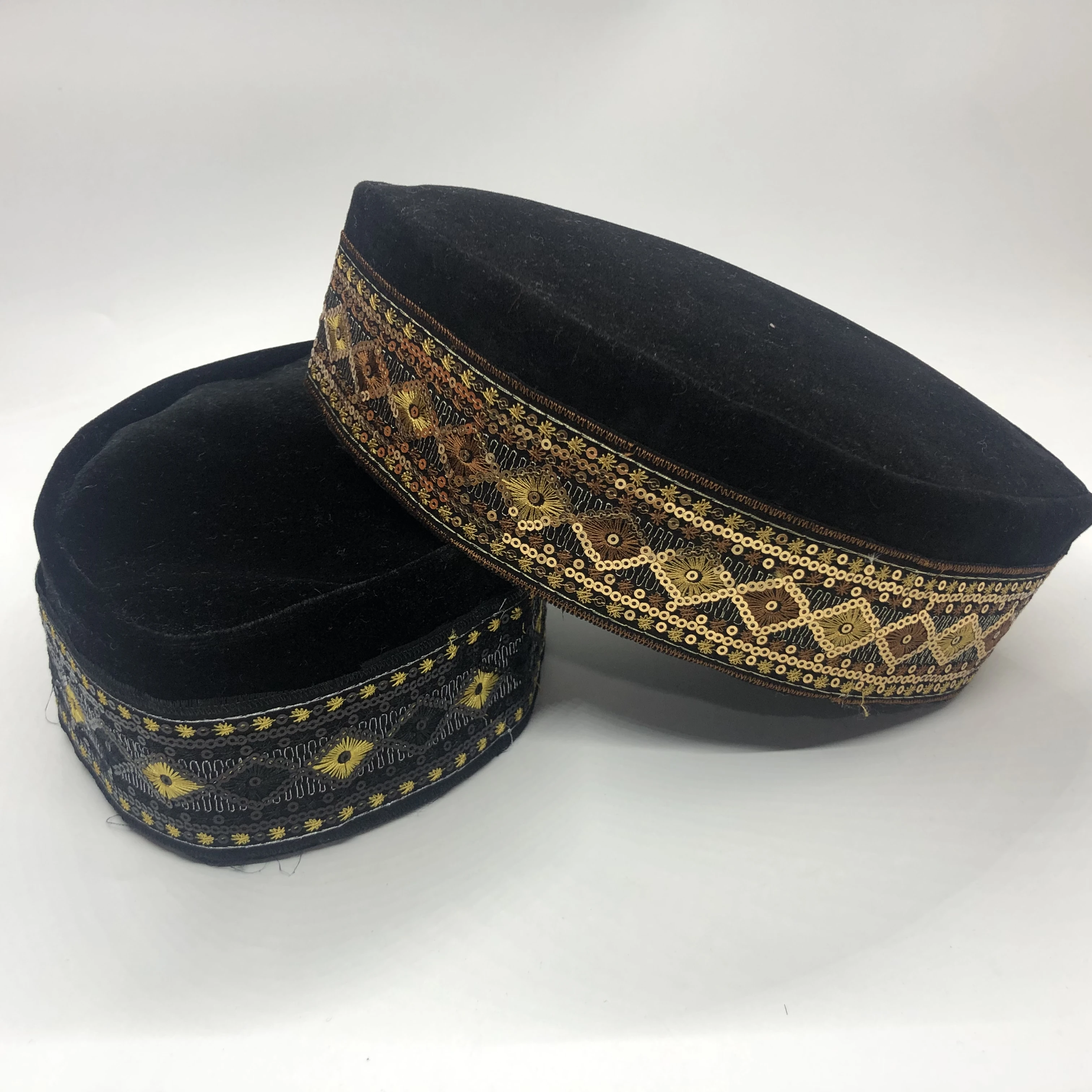 Berretti musulmani per uomo abbigliamento prodotti tasse turchia spedizione gratuita preghiera cappello da barca malese Kippa islamico Kufi Topi paillettes 03263