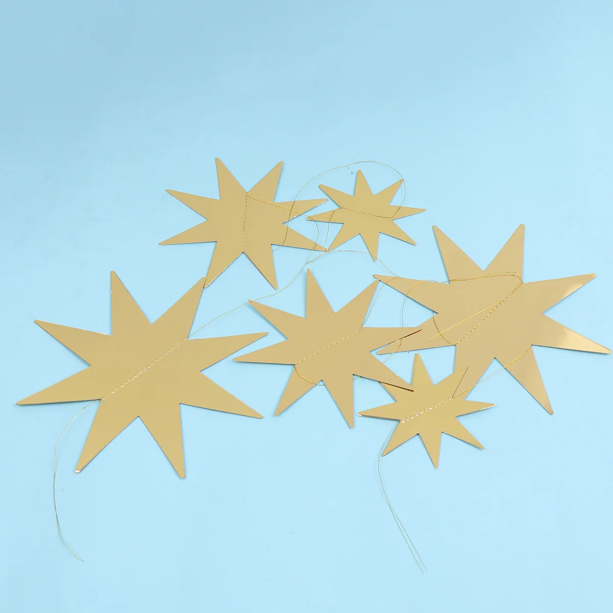 

2pcs Hanging Banner Party Garland Decor Wall Window Tree Outdoor Indoor Decoration Festive Event Supplies Golden