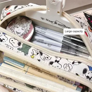 Cartoon Snoopy Pencil Case, Drawstring Pen Bag, Great Capacity, Women, Students, Girls, Story Store School, Kids, Kawaii Pen Box School 8 Main Sales School Case Girl - №7
