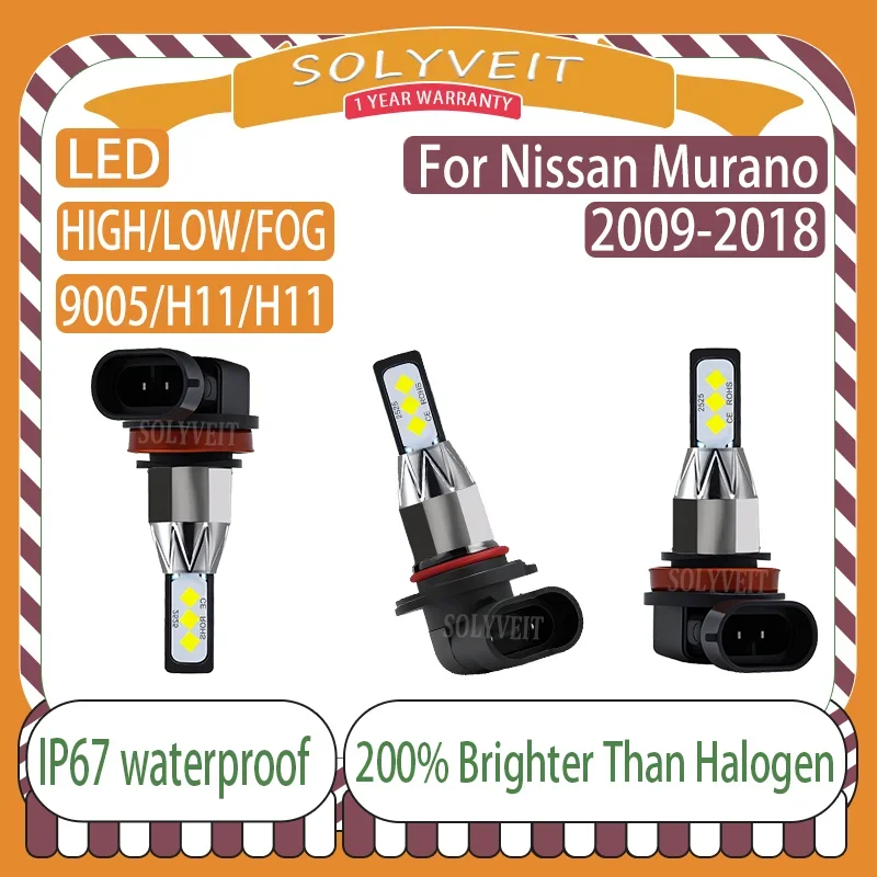 

Long-Term Quality Assurance​ 9005 H11 H11 LED Headlight foglight For Nissan Murano 2009 2010 2011 2012 2013 2014 2015-2018