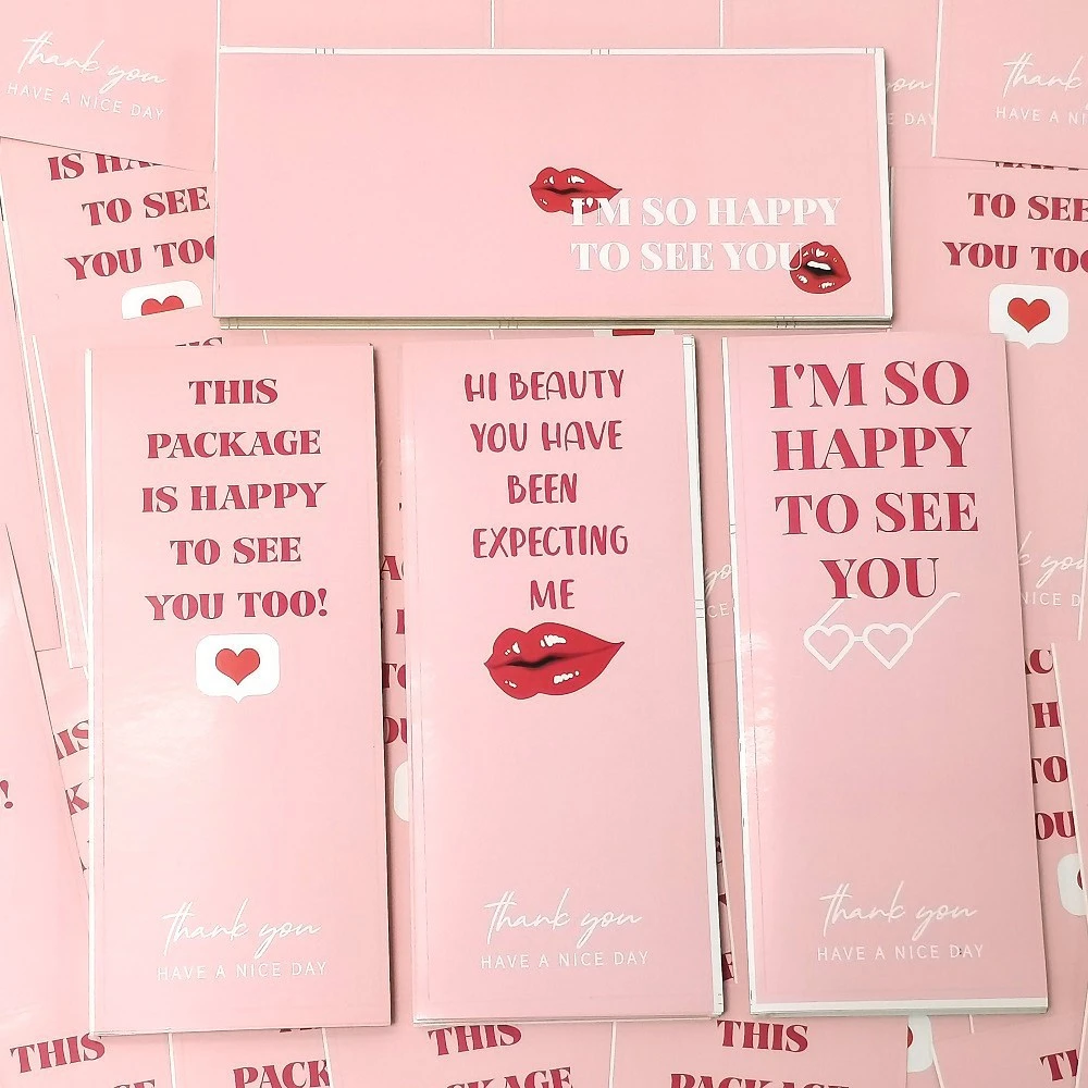 10-30pcs This Package Is Happy To See You Too Seal Labels Stickers Cute Pink Thank You Gift Packaging Sealing Decoration Sticker