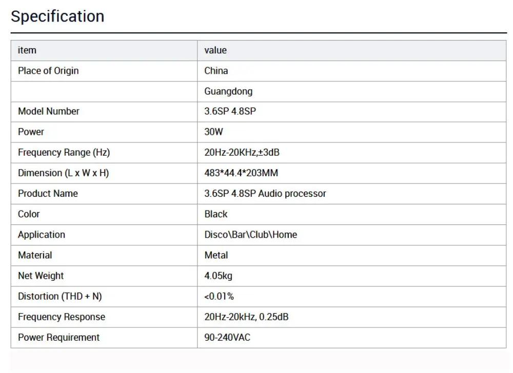 Prosesor Audio Paulkitson 4.8SP Prosesor Audio Digital Profesional 3.6SP 4.8SP Teknologi DSP Speaker Array Garis Cangkang Logam