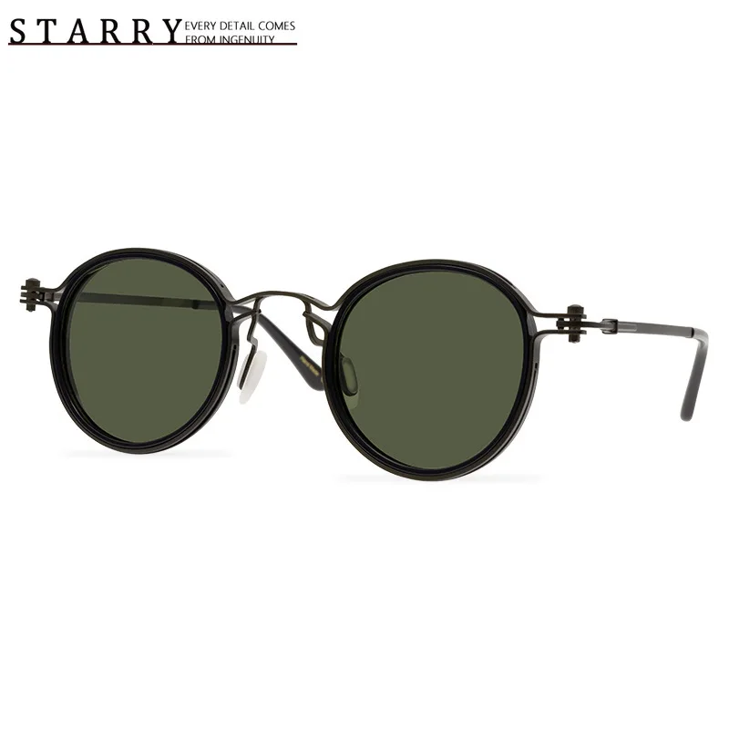 European and American Titanium Small Frame Sunglasses Retro Frame Sunglasses Fashionable Men and Women Internet Famous Glasses