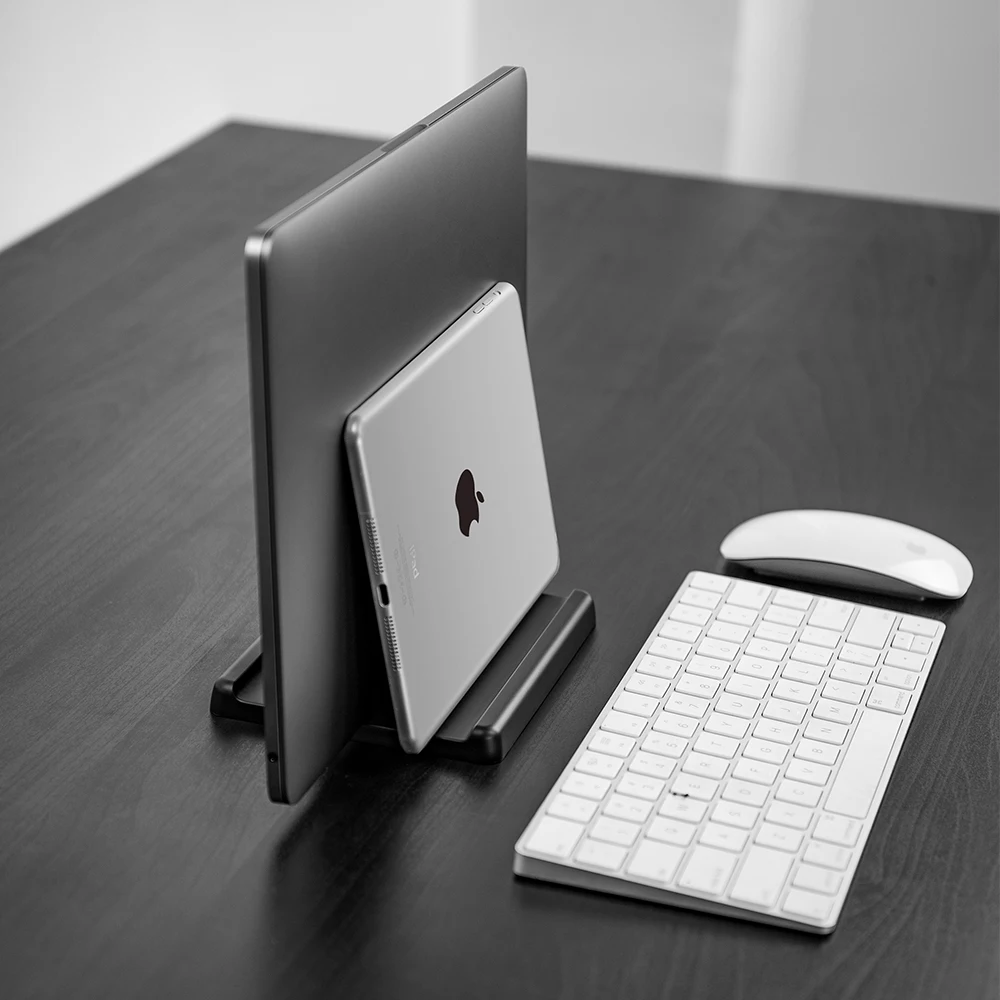 Soporte Vertical de plástico para ordenador portátil, accesorio ajustable para Macbook/tableta/teléfono, base para Notebook, ahorro de espacio